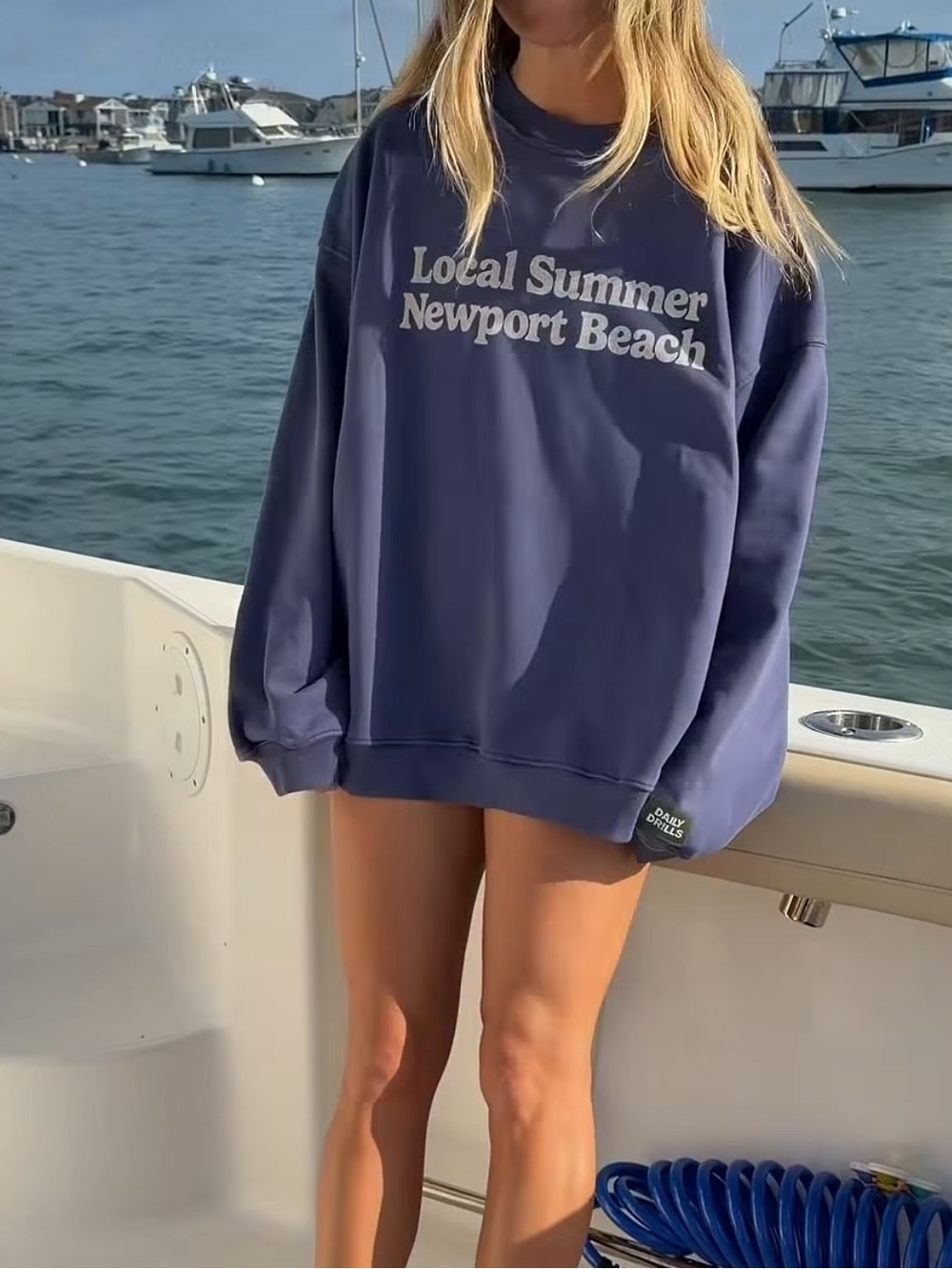 Daily Drills Navy 'Local Summer Newport Beach' Graphic Crewneck